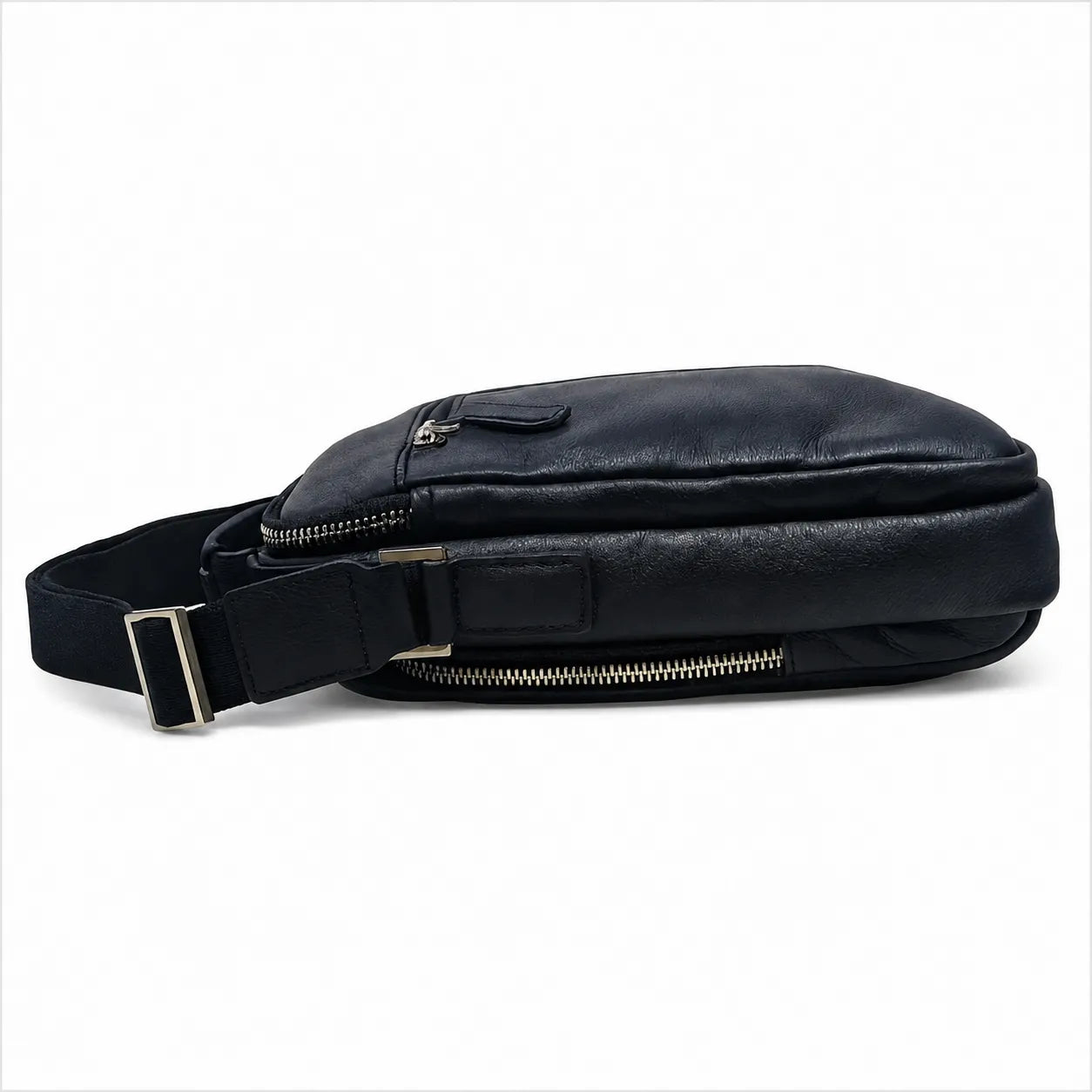 Leather Messenger Bag - Full Grain Leather Sling Bag - Vintage Leather Messenger Black Bag- Oxhide J0072 Black