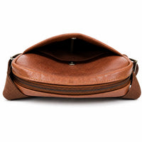 Leather Messenger Bag - Full Grain Leather Sling Bag -Leather Sling Bag for Men Brown  - Oxhide J0049