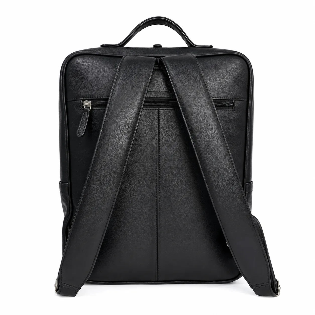 Full Grain Leather Backpack - Leather Rucksack - Leather Laptop Backpack for Men- Oxhide BLACK J0080