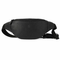 Leather Bum bag  waist  Pouch For Men - Small Leather Pouch - Cross Body Bag -SD02 BLACK
