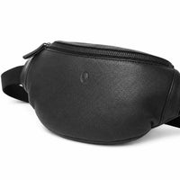 Leather Bum bag  waist  Pouch For Men - Small Leather Pouch - Cross Body Bag -SD02 BLACK
