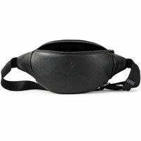 Leather Bum bag  waist  Pouch For Men - Small Leather Pouch - Cross Body Bag -SD02 BLACK