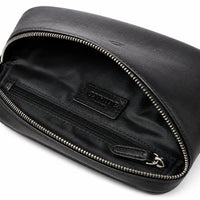 Leather Bum bag  waist  Pouch For Men - Small Leather Pouch - Cross Body Bag -SD02 BLACK