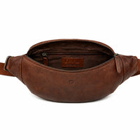 Leather Bum bag  waist  Pouch For Men - Small Leather Pouch - Cross Body Bag -SD02 Brown