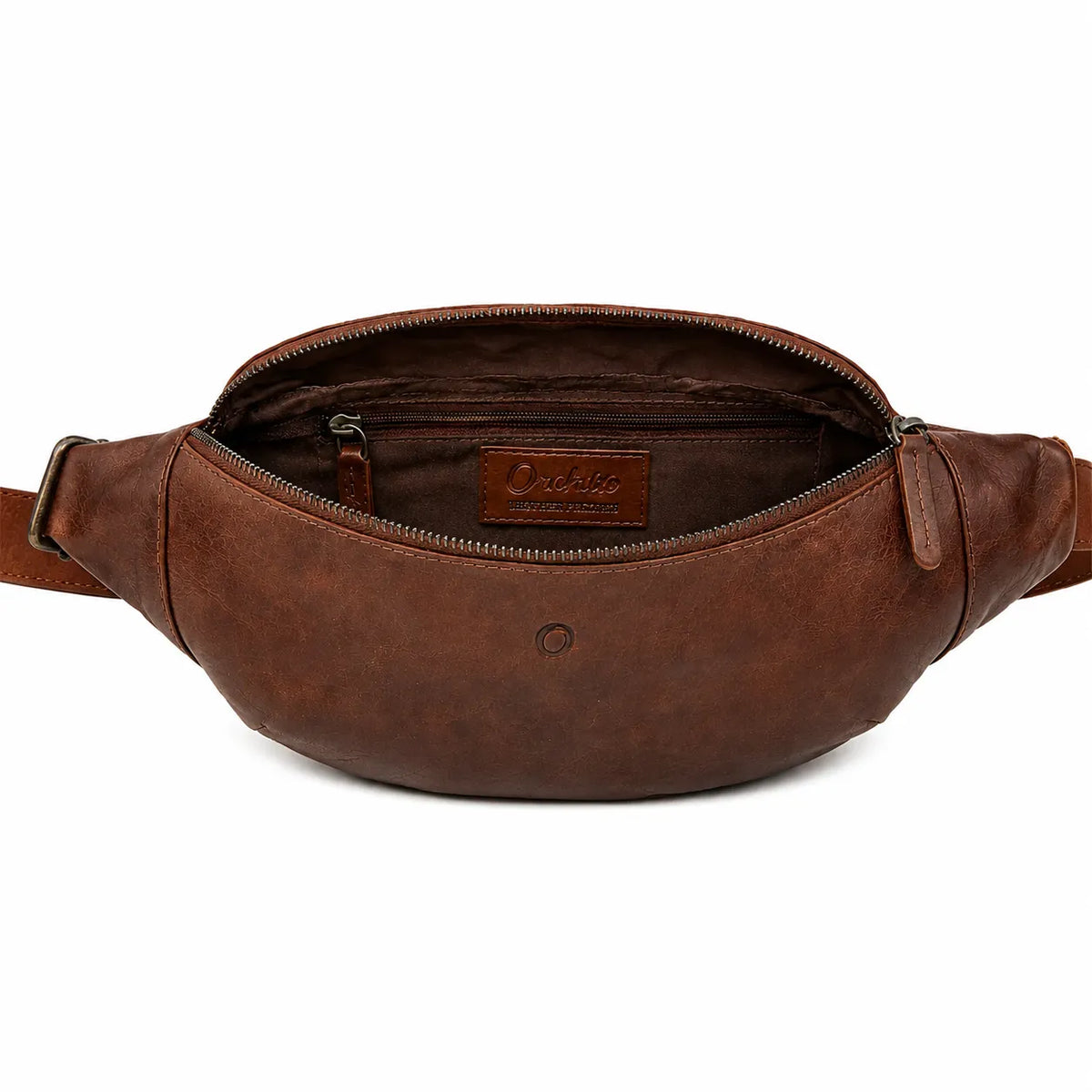 Leather Bum bag  waist  Pouch For Men - Small Leather Pouch - Cross Body Bag -SD02 Brown