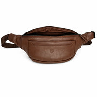Leather Bum bag waist Pouch For Men - Small Leather Pouch - Cross Body Bag -J0082 BROWN