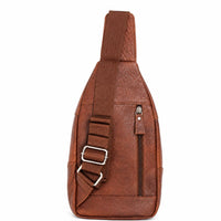 Oxhide Leather Men's Chest Bag - Travel Bag - Bikers Bag - Lightweight Anti-Theft Bag - Oxhide 10026 Brown