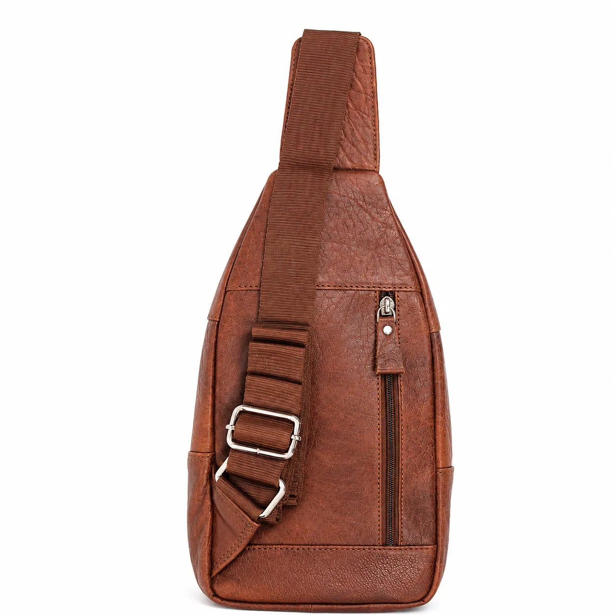 Oxhide Leather Men's Chest Bag - Travel Bag - Bikers Bag - Lightweight Anti-Theft Bag - Oxhide 10026 Brown