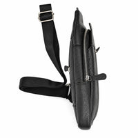 Oxhide Leather Men's Chest Bag - Travel Bag - Bikers Bag - Lightweight Anti-Theft Bag - Oxhide 10026 Black