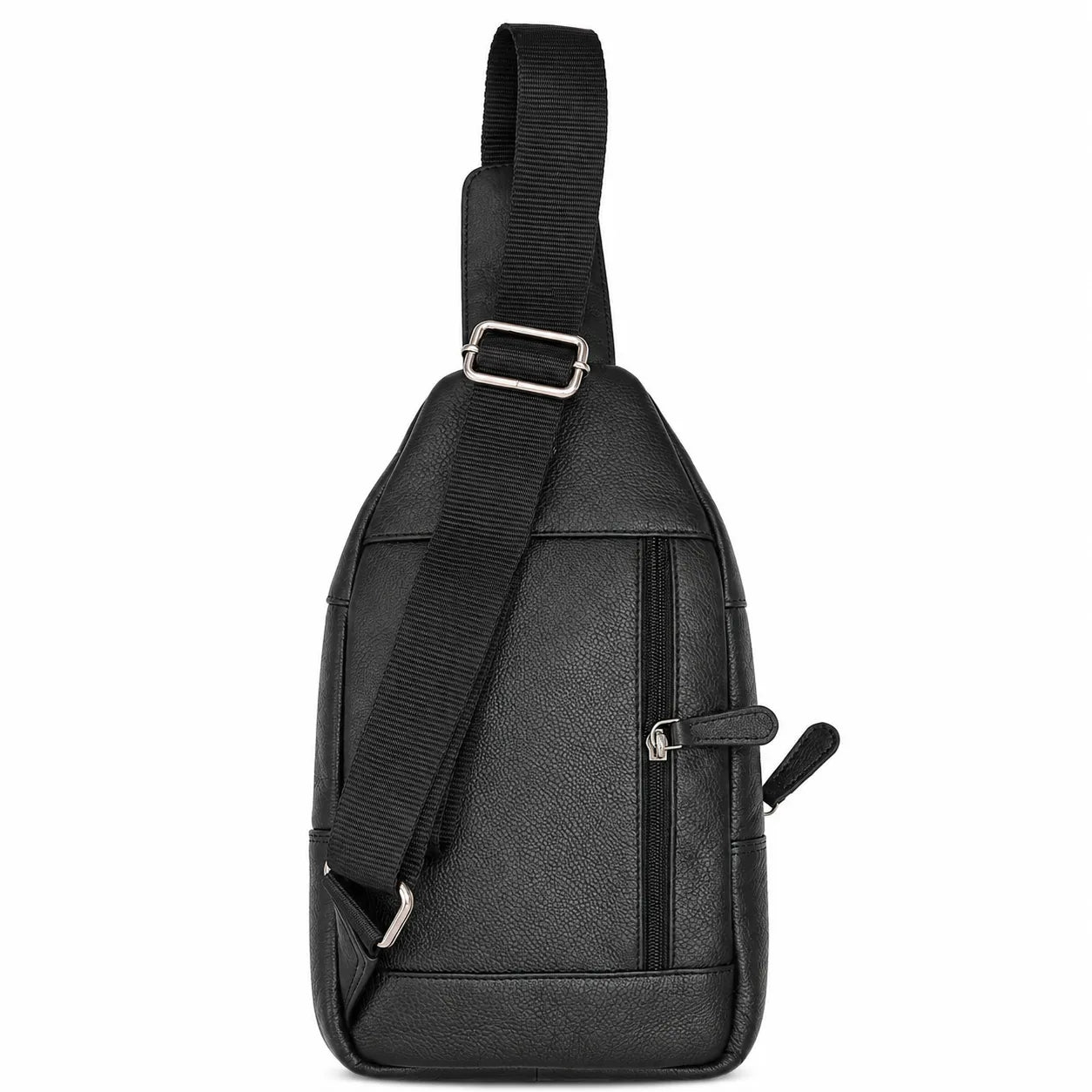 Oxhide Leather Men's Chest Bag - Travel Bag - Bikers Bag - Lightweight Anti-Theft Bag - Oxhide 10026 Black
