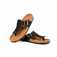 Brown Leather Comfort Slipper -TR 01302 Black Oxhide