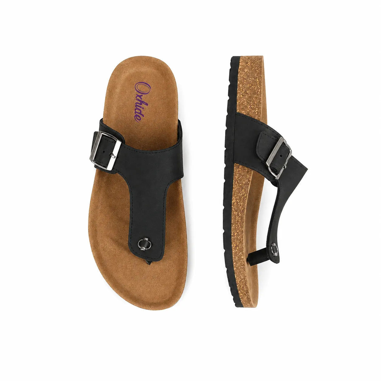 Brown Leather Comfort Slipper -TR 01302 Black Oxhide