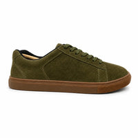 Olive Suede Leather Casual Sneakers-BOM-NEWTON2-GRN
