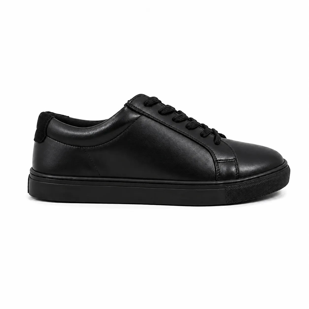 Black Leather Casual Sneakers -BOM-NEWTON3-BLK