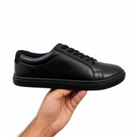 Black Leather Casual Sneakers -BOM-NEWTON3-BLK
