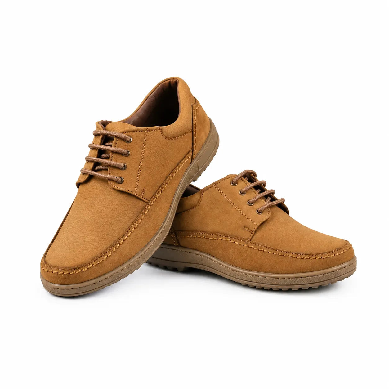 Leather Lace-Up Shoes-TR-6514 Tan