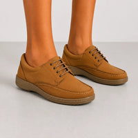 Leather Lace-Up Shoes-TR-6514 Tan