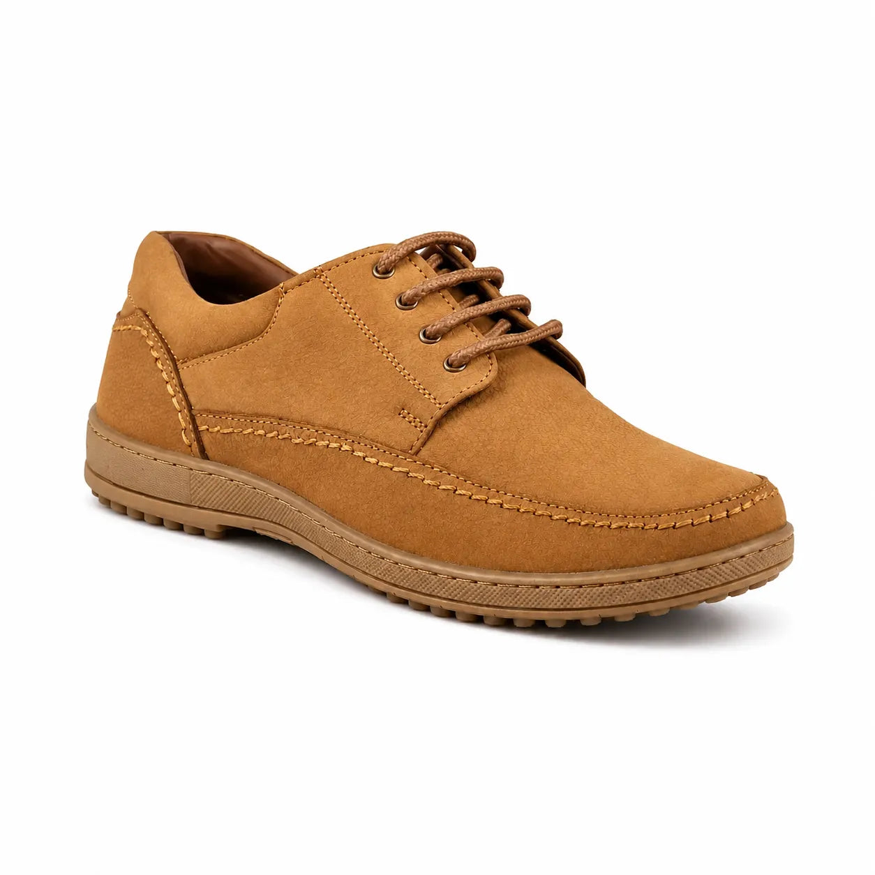 Leather Lace-Up Shoes-TR-6514 Tan