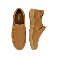 Olive Green Leather Comfort Slip-On Shoes -TR 6411 OLIVE