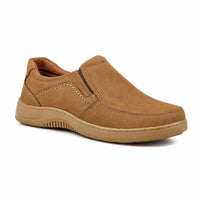 Olive Green Leather Comfort Slip-On Shoes -TR 6411 OLIVE