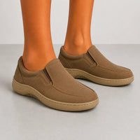 Olive Green Leather Comfort Slip-On Shoes -TR 6411 OLIVE