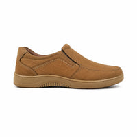 Olive Green Leather Comfort Slip-On Shoes -TR 6411 OLIVE