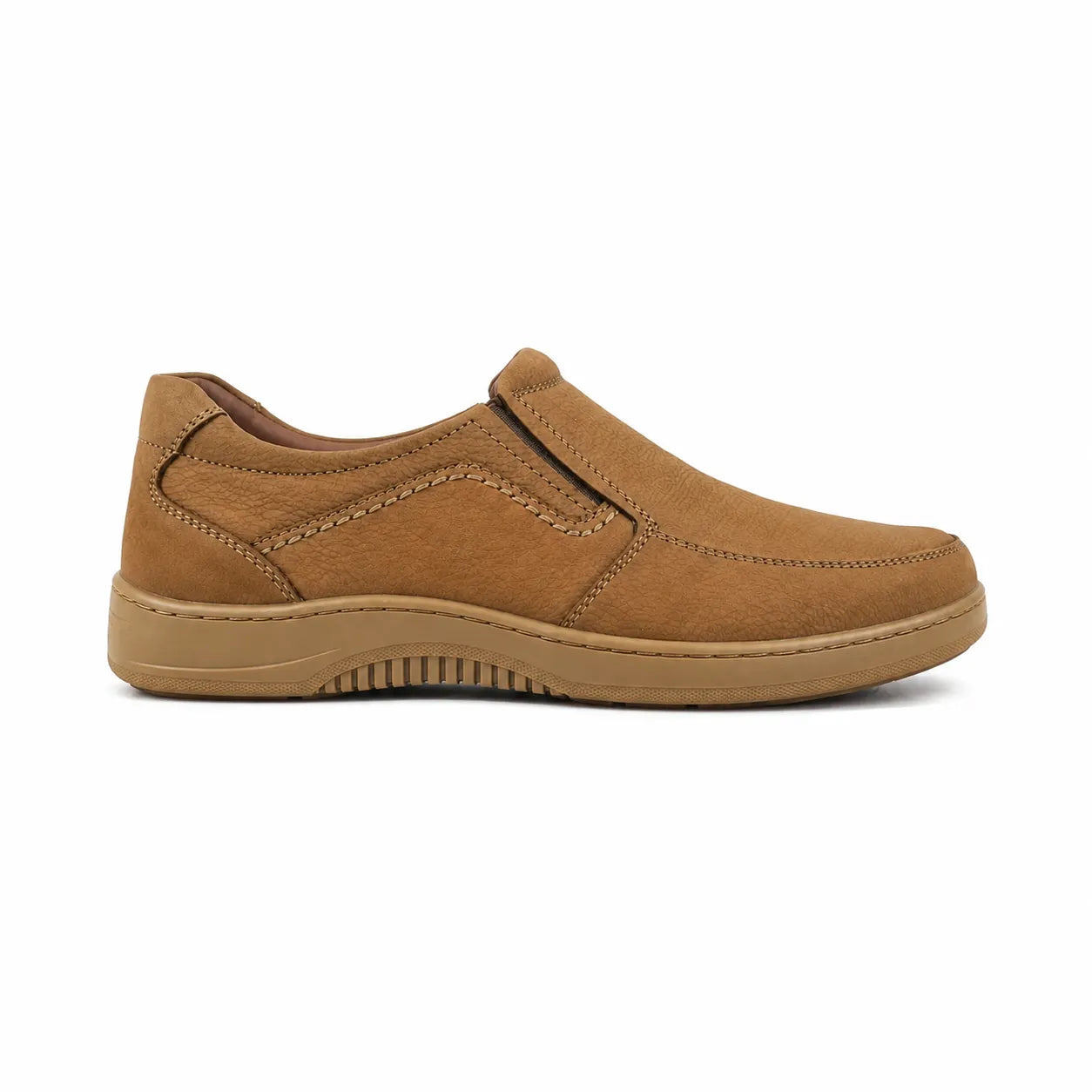 Olive Green Leather Comfort Slip-On Shoes -TR 6411 OLIVE