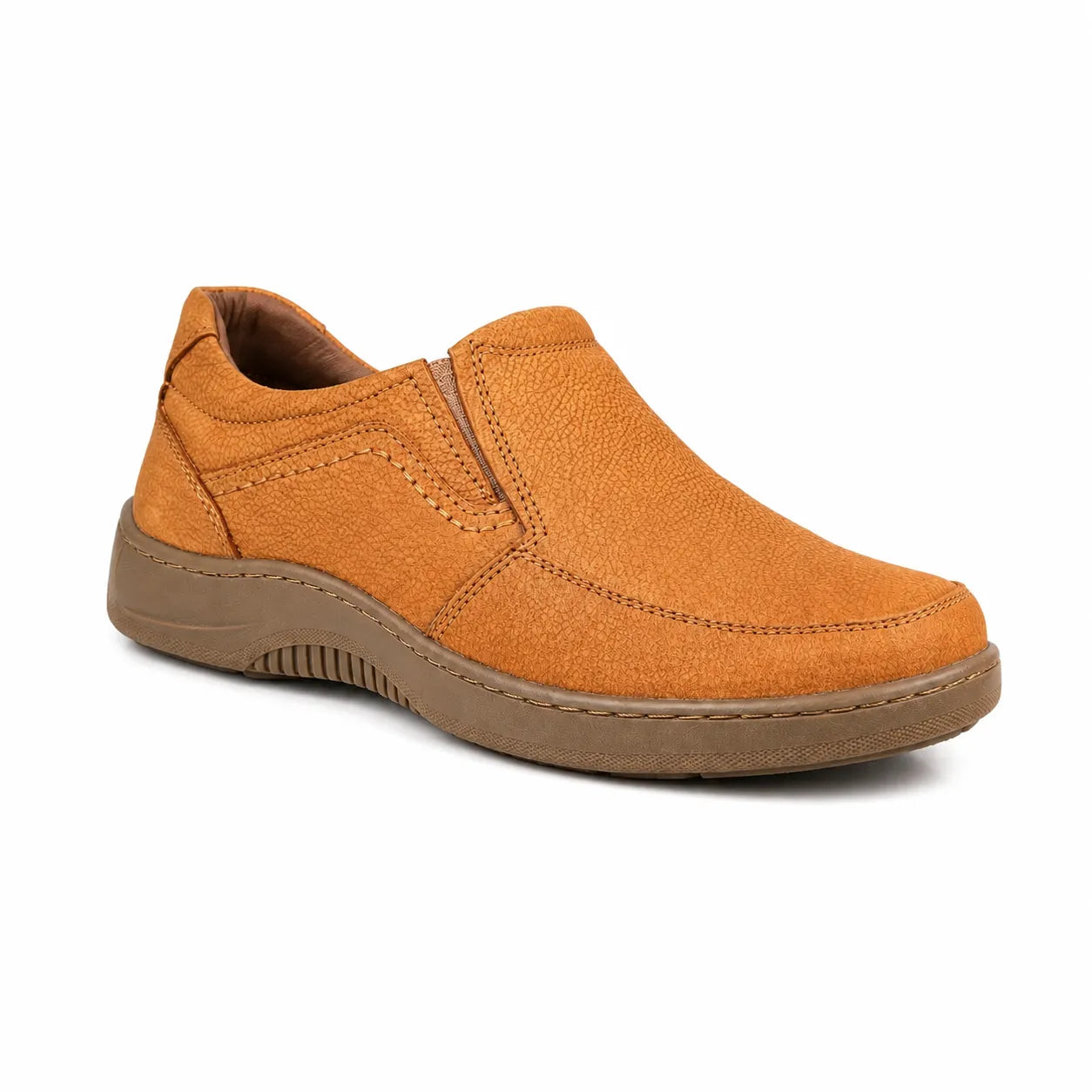 Leather Comfort Slip-On Shoes-TR 6411 Tan