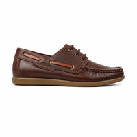 Brown Leather Boat Shoes -TR 1704 BROWN