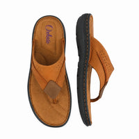 Tan Leather Comfort Slipper-1524 Brown Oxhide