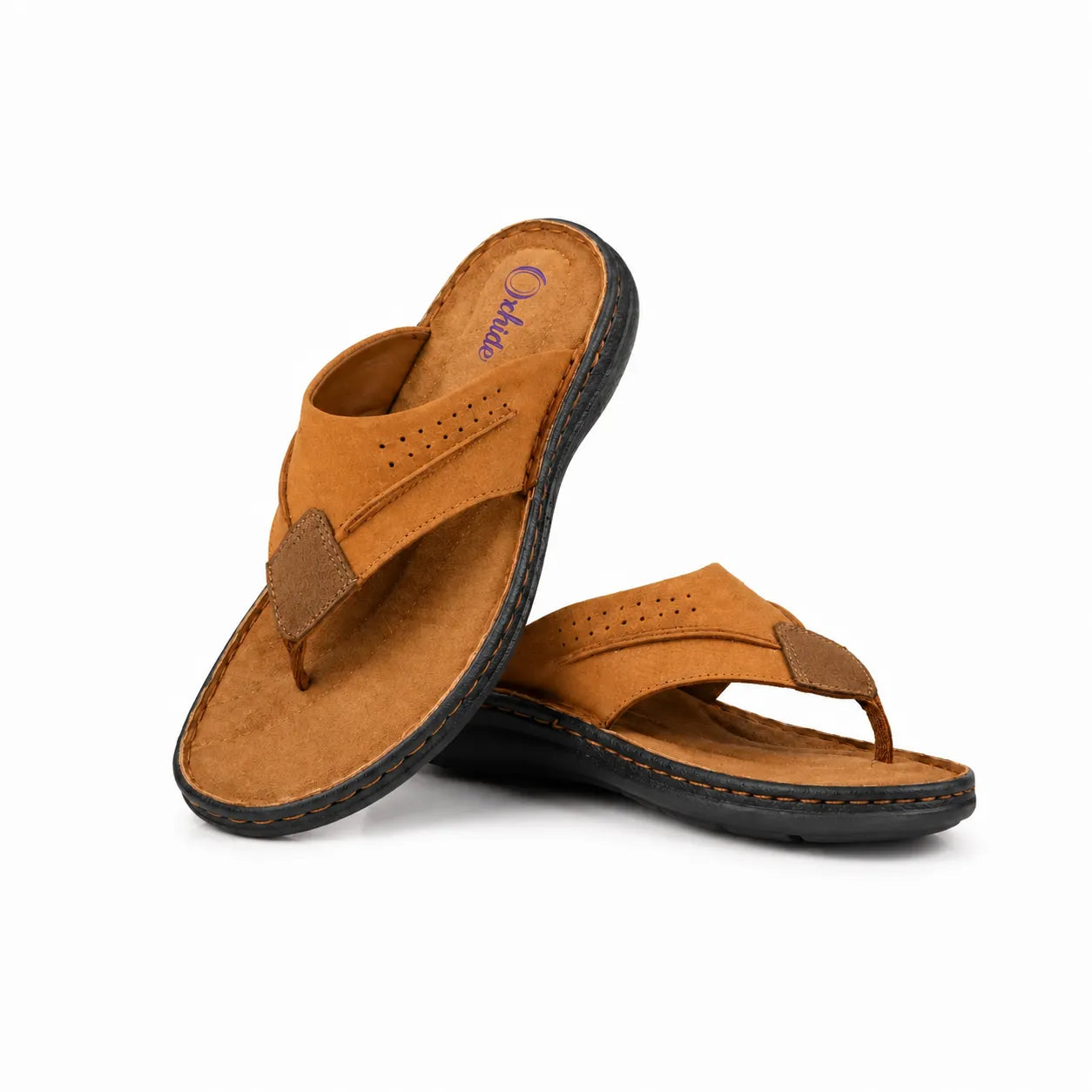 Tan Leather Comfort Slipper-1524 Brown Oxhide