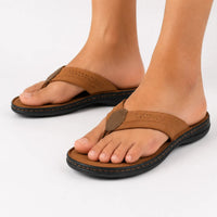 Tan Leather Comfort Slipper-1524 Brown Oxhide