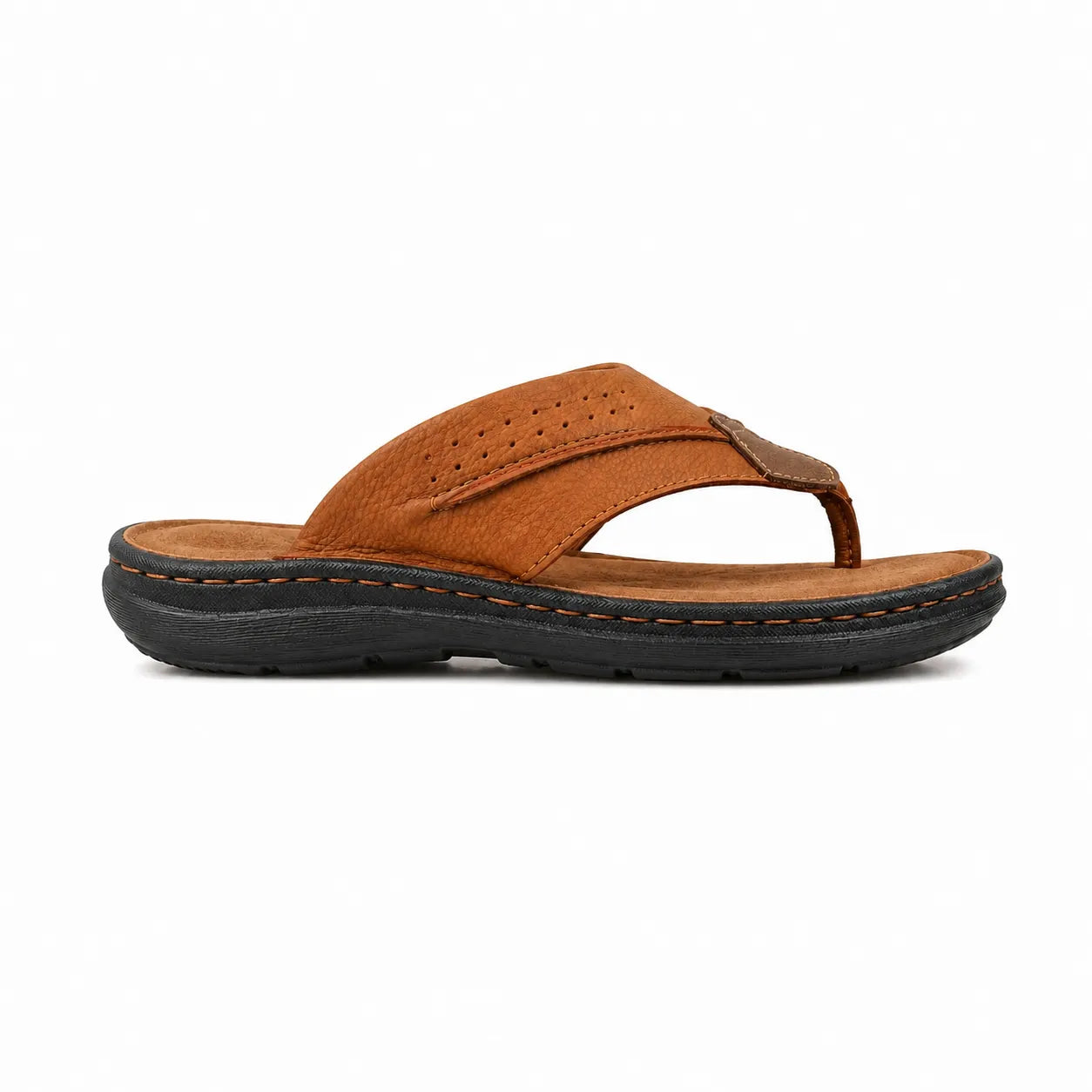 Tan Leather Comfort Slipper-1524 Brown Oxhide