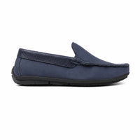 Navy Leather Slip-On Shoes-TR 1403 NAVY