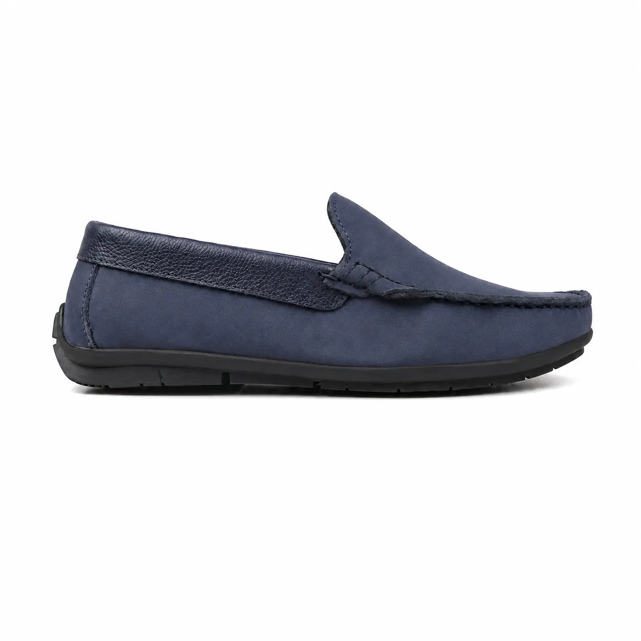 Navy Leather Slip-On Shoes-TR 1403 NAVY