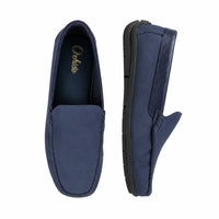 Navy Leather Slip-On Shoes-TR 1403 NAVY