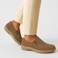 Olive Green Leather Comfort Slip-On Shoes -TR 6411 OLIVE