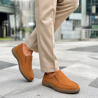 Leather Comfort Slip-On Shoes-TR 6411 Tan