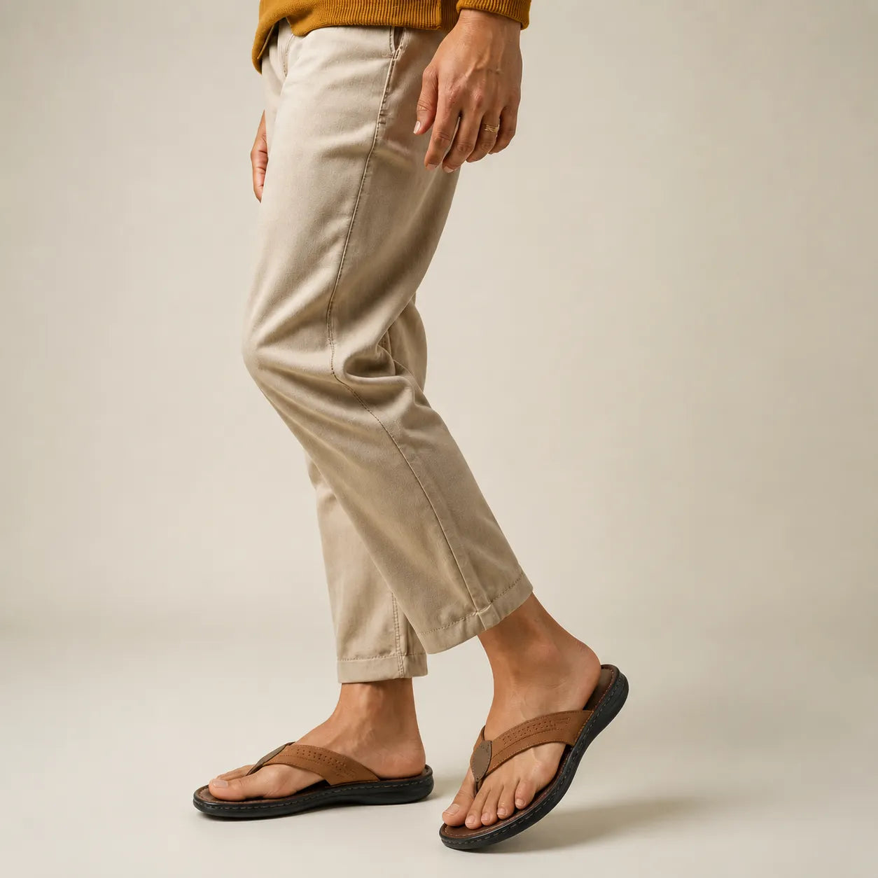 Tan Leather Comfort Slipper-1524 Brown Oxhide