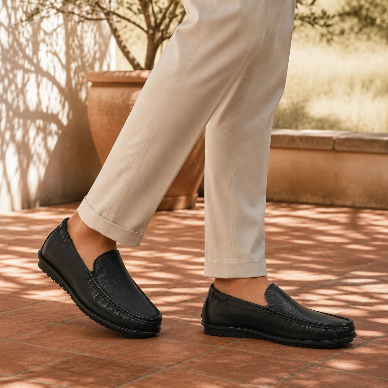 Oxhide Black Loafer Leather Shoes TR-1060-BLK