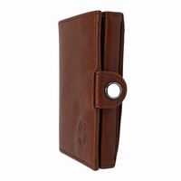 Oxhide Compact wallet in Vintage Leather in Brown colour-OXHIDE J0085 BROWN