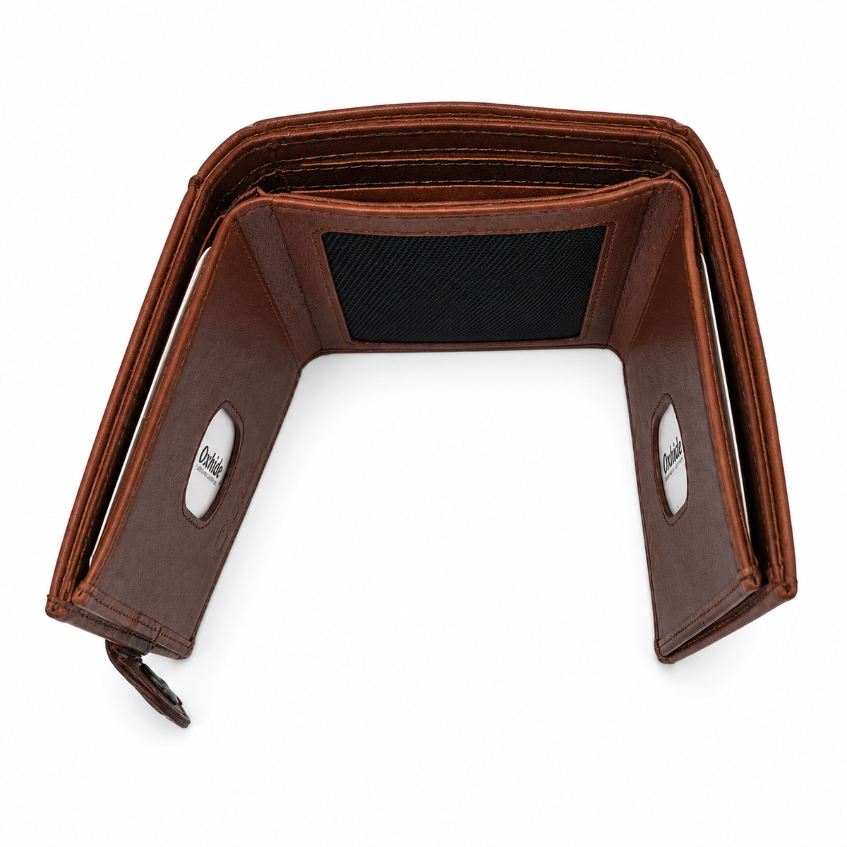Oxhide Compact wallet in Vintage Leather in Brown colour-OXHIDE J0085 BROWN