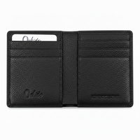 Oxhide Real leather Slim Black- minimalist wallet -SD11