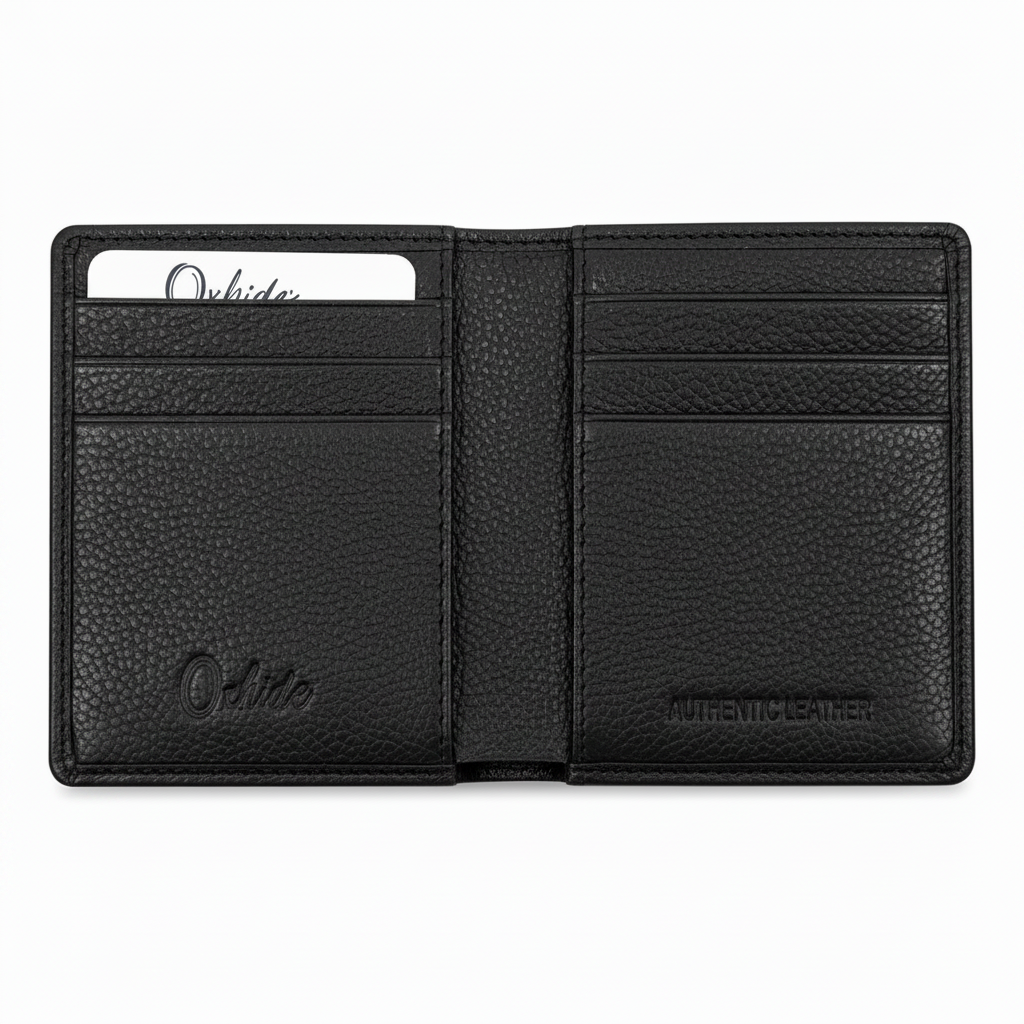 Oxhide Real leather Slim Black- minimalist wallet -SD11