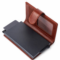Pull-up Wallet for Men-Full Grain Leather Wallet Brown- SD05 Oxhide