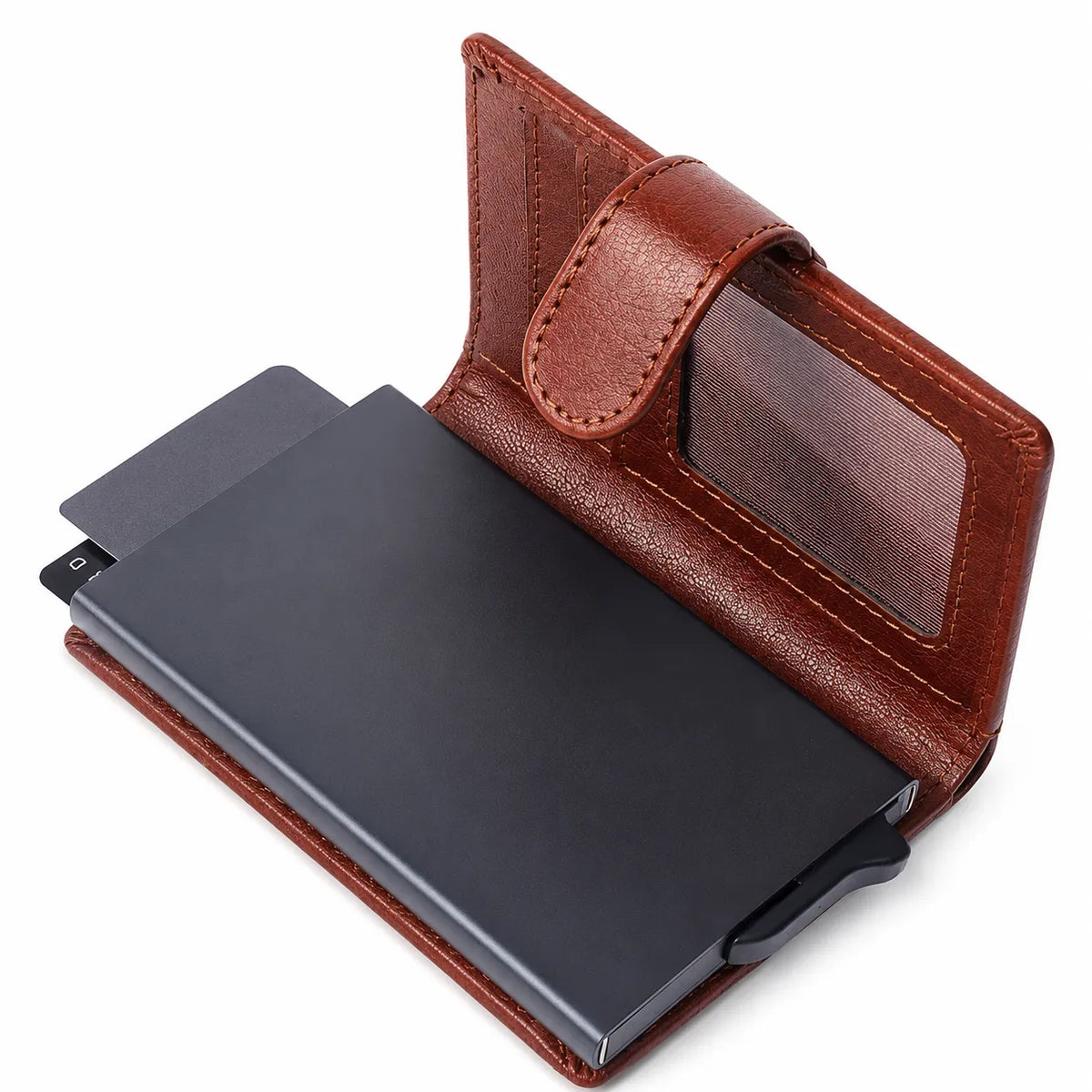 Pull-up Wallet for Men-Full Grain Leather Wallet Brown- SD05 Oxhide