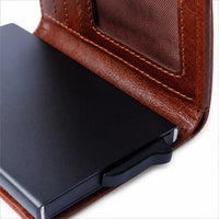 Pull-up Wallet for Men-Full Grain Leather Wallet Brown- SD05 Oxhide