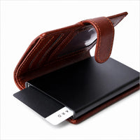 Pull-up Wallet for Men-Full Grain Leather Wallet Brown- SD05 Oxhide