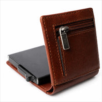 Pull-up Wallet for Men-Full Grain Leather Wallet Brown- SD05 Oxhide