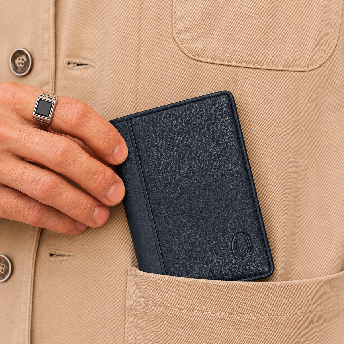 Oxhide Real leather Slim Black- minimalist wallet -SD11